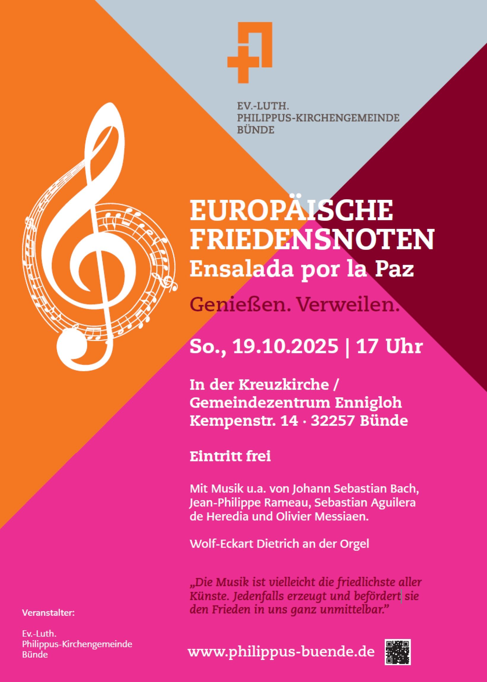 Einladung zu einem Konzert in der Kreuzkirche am 19.10.2025, 17.00 Uhr